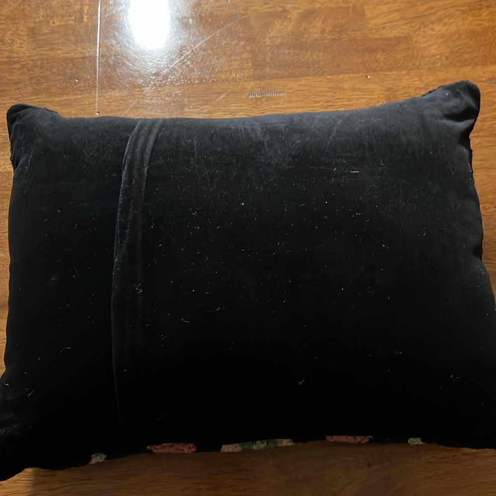 100% Wool Hooked Folk Art Pillow - Picture 4 of 6